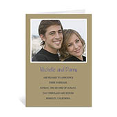 Zeitlose Hochzeitskarte, Hochformat 12,7 cm x 17,8 cm, Doppelkarte Gold, geteilt