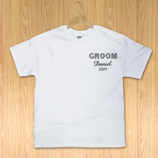 Weiß Ehemann T-Shirt Personalisieren Baumwolle Kleine Größe Small