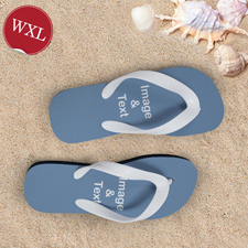 Personalisierte Strandsandalen Damen Größe XL 42-43 EIN BILD Weiß