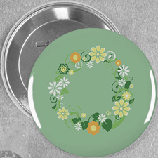 Blaue Blume Hochzeit Button 76mm