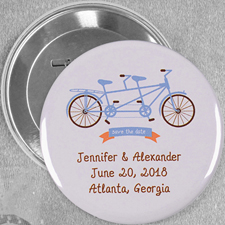 Tandem Hochzeit Button 76mm Personalisiert