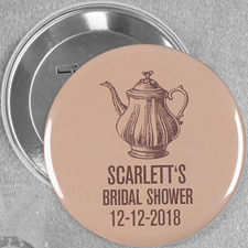 Teekanne Brautgeschenk Button 76mm Personalisiert