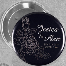 Elegante Rose Save The Date  Hochzeitsbutton 76mm