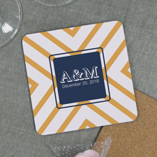 Gelbes Streifenmuster Bierdeckel