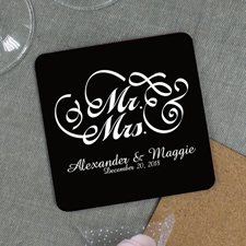 Mr. and Mrs. Personalisiert für die Hochzeit Bierdeckel