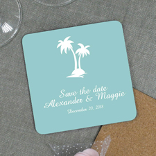Palme Insel Hochzeit Bierdeckel Save the Date
