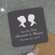 Scherenschnitt Silhouette Hochzeit Dankeschön Bierdeckel