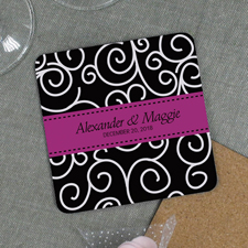 Verlobung Pink und Blumen Bierdeckel