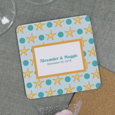 Strand Sterne Design Hochzeit Bierdeckel zum Personalisieren