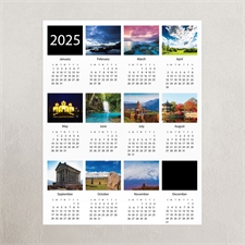 Weiße Zehner Collage Kalender Poster, 40,6 x 50,8 cm