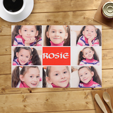Collage Rot 8 Fotos, Personalisierter Tischset