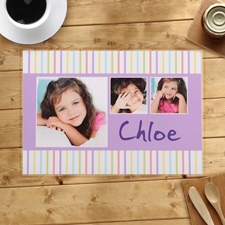 Gestreiftes Muster für Kinder Personalisiertes Platzdeckchen