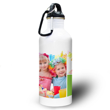 Zwei Fotos Collage Hellgrün Wasserflasche für Kinder