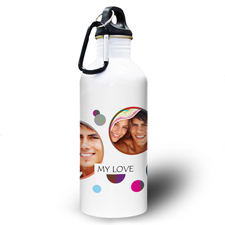 Bunte Punkte Dreier Collage Wasserflasche Textbox