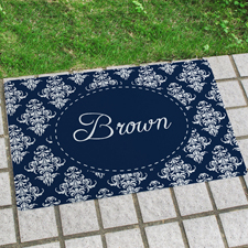 Blau Vintage Personalisierte Fußmatte mit Namen