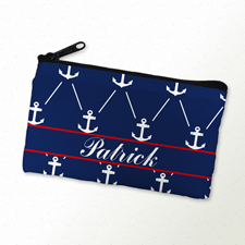 Weißer Anker auf Blau Kosmetiktasche 10,2 x 17,8 cm