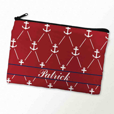 Weißer Anker auf Rot Kosmetiktasche 15,2 x 22,9 cm