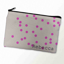 Pinke Punkte Kosmetiktasche 15,2 x 22,9 cm Personalisieren