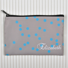 Hellblaus Punkte Kosmetiktasche 15,2 x 22,9 cm Personalisieren