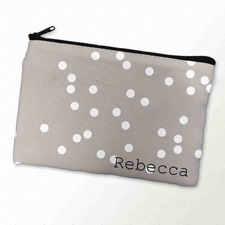 Weiße Punkte Kosmetiktasche 15,2 x 22,9 cm Personalisieren