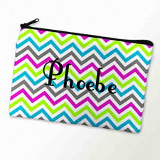Buntes Zickzackmuster Kosmetiktasche 15,2 x 22,9 cm