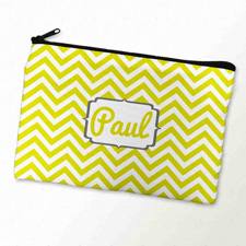 Gelb und Kohle Kosmetiktasche Monogramm 15,2 x 22,9 cm