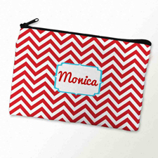 Rote Kosmetiktasche Monogramm 15,2 x 22,9 cm