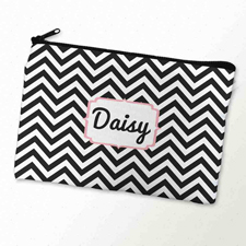 Schwarze Kosmetiktasche Monogramm 15,2 x 22,9 cm