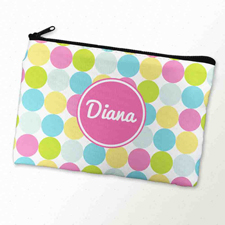 Große Punkte Pink Weiß Schminktasche 15,2 x 22,9 cm