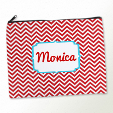 Rotes Zickzack Kosmetiktasche 27,9 x 35,6 cm