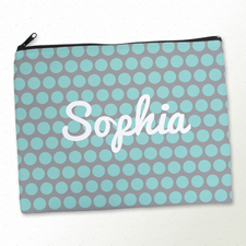 Große Punkte Aqua Kosmetiktasche 27,9 x 35,6 cm