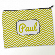 Monogramm Gelb & Kohle Kosmetiktasche 24,1 x 33,0 cm Beide Seiten gleiches Motiv