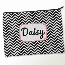 Monogramm Schwarz & Rosa Kosmetiktasche 24,1 x 33,0 cm Beide Seiten gleiches Motiv