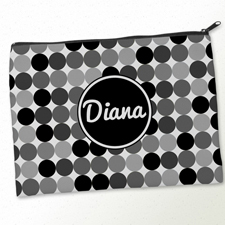 Schwarze und Weiße Große Punkte Beiger Zipp Clutch Gleiches Motiv 24,1 x 33,0 cm