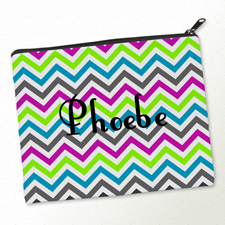 Buntes Wellenmuster Schwarzer Zipp Clutch Beide Seiten gleich Gestalten 20,3 x 25,4 cm