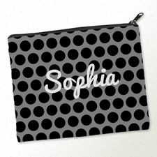Schwarze Große Punkte Kosmetiktasche Mein Design 20,3 x 25,4 cm