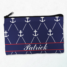Weiße Anker auf Blau Kosmetiktasche 12,7 x 20,3 cm Beide Seiten ein Motiv
