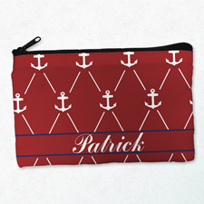 Weiße Anker auf Rot Kosmetiktasche 12,7 x 20,3 cm Beide Seiten ein Motiv