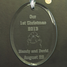 Unser Großer Tag Glas Schmuck Oval