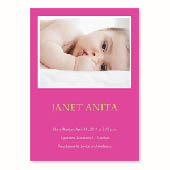 Baby-ist-da, 12,7 cm x 17,8 cm, einfache Karte, Pink