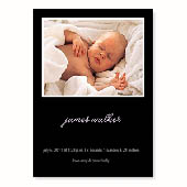 Baby-ist-da, 12,7 cm x 17,8 cm, einfache Karte, Schwarz