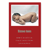 Baby-ist-da, 12,7 cm x 17,8 cm, einfache Karte, Rot