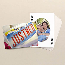 Ovales Portrait Rückseite Querformat Personalisierte Foto-Spielkarten