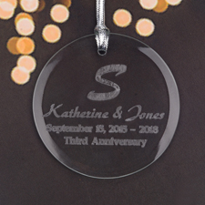 Gesegnete Weihnachten Weihnachtsbaumschmuck Personalisieren Gravur Glas Rund