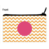Oranges Zickzack Kosmetiktasche Beidseitig Personalisieren 12,7 x 20,3 cm
