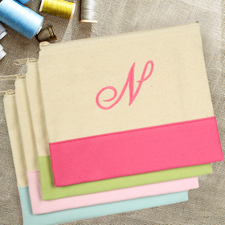 Personalisiert Besticken Kosmetiktasche Monogramm Pink 19 x 23 cm