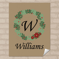 Leinen Weihnachtskranz  Personalisiertes Poster Klein 21,6 x 27,9 cm