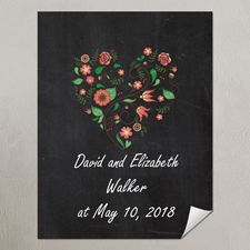 Tafel Floral Hochzeit  Personalisiertes Poster Klein 21,6 x 27,9 cm
