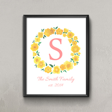 Zitrone Wasserfarben Floral Personalisiertes Poster Klein 21,6 x 27,9 cm