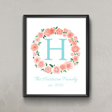 Koralle Wasserfarben Floral Personalisiertes Poster Klein 21,6 x 27,9 cm